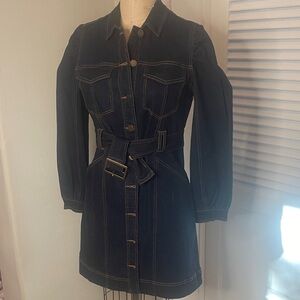 Habitual Dark Denim Belted Dress Sz M